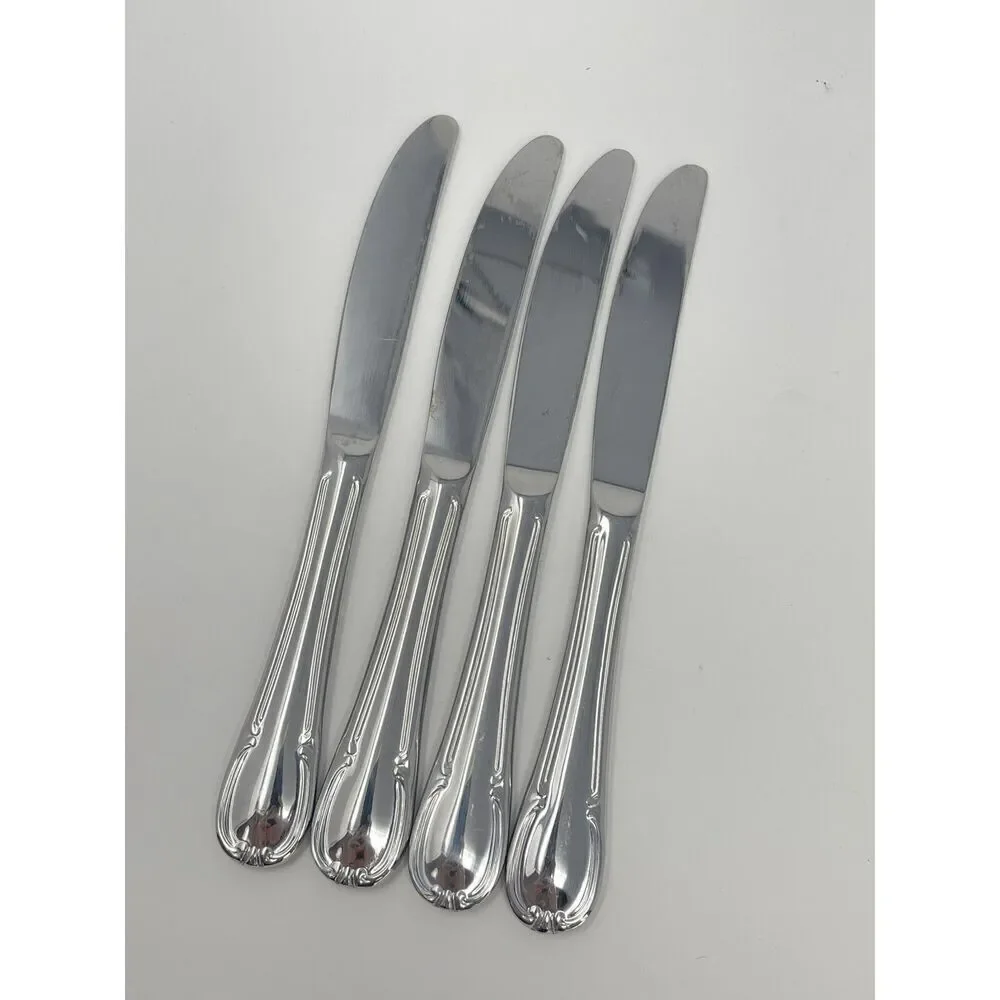Wmf Cromargan Dorset Barock Glossy Modern Hollow Dinner Knife 8.5” Set Of 4